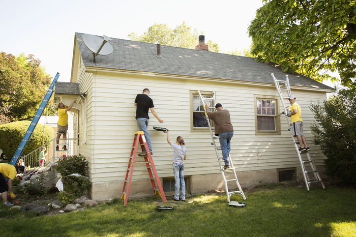 People painting house