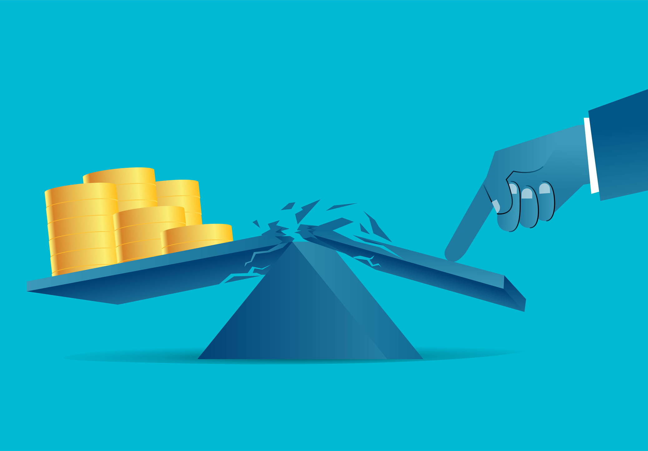 The heavy gold coin broke the lever of the index finger to control the balance