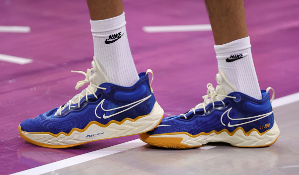 HENDERSON, NEVADA - OCTOBER 04: Victor Wembanyama #1 of Boulogne-Levallois Metropolitans 92 wears Nike shoes as he warms up before an exhibition game against G League Ignite at The Dollar Loan Center on October 04, 2022 in Henderson, Nevada. Ignite defeated Metropolitans 92 122-115. NOTE TO USER: User expressly acknowledges and agrees that, by downloading and or using this photograph, User is consenting to the terms and conditions of the Getty Images License Agreement. (Photo by Ethan Miller/Getty Images)