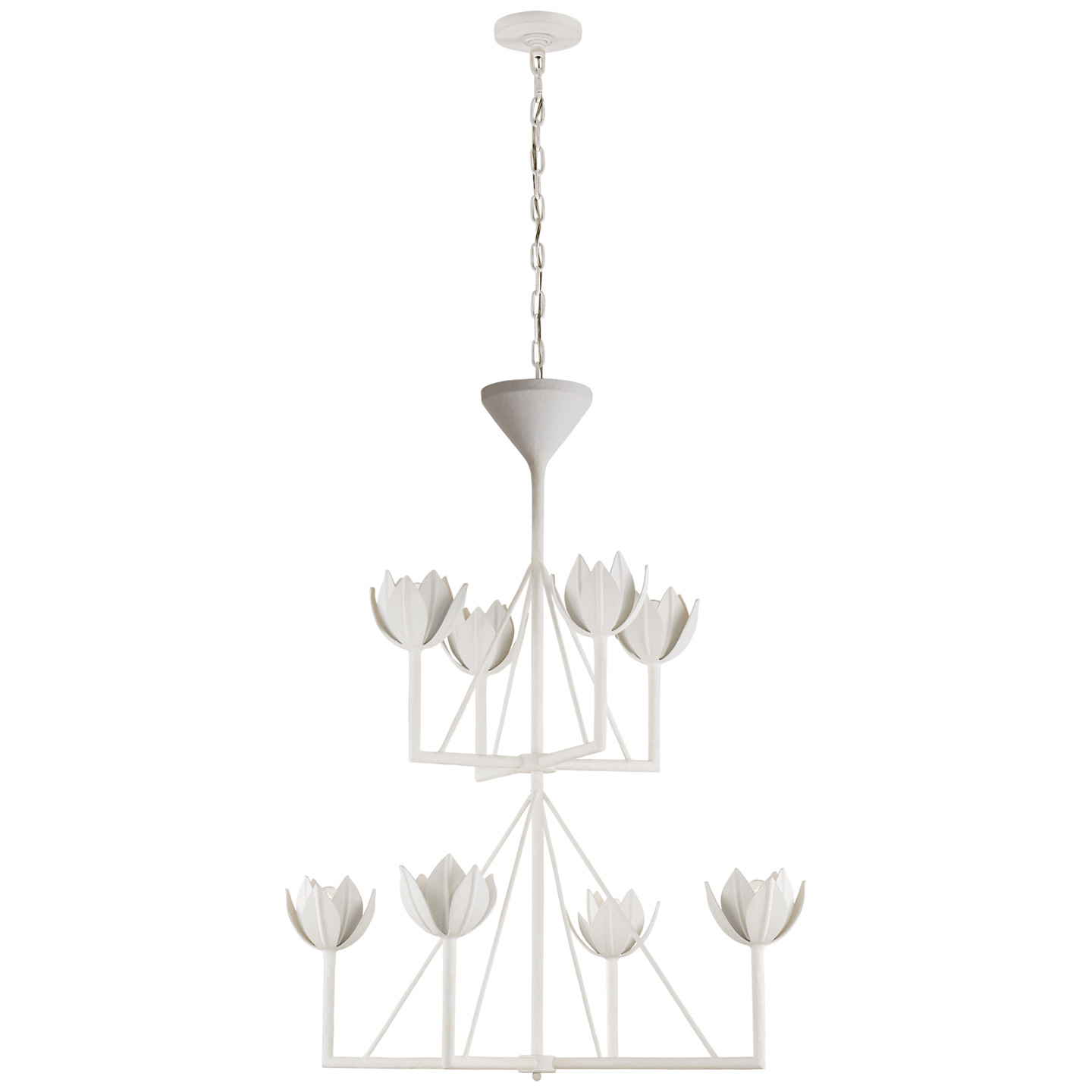 Chandelier in plaster white from Montauk Lighting, montauklightingco.com